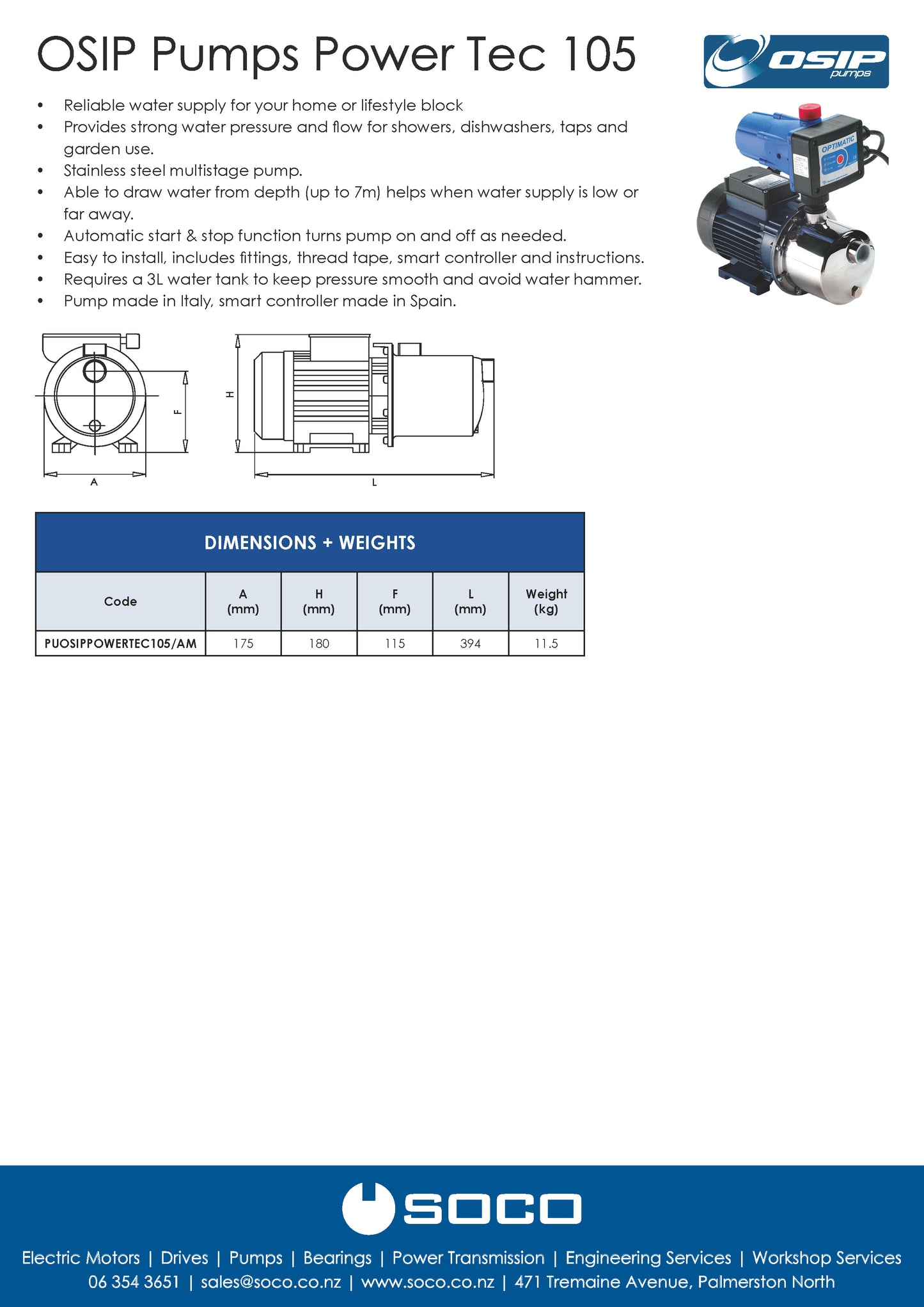 OSIP Pumps Power Tec 105